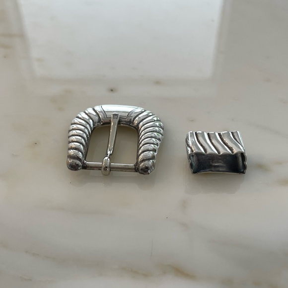 FALCONHEAD HANDMADE STERLING SILVER DIAMOND BUCKLE - Picture 6 of 16